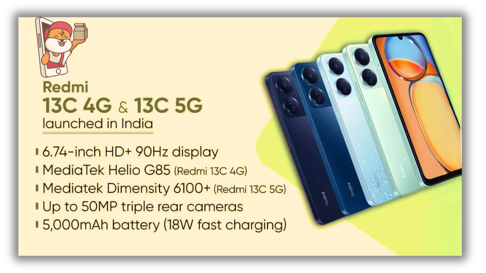 Redmi 13c And Redmi 13c 5g Launched In India Price Specifications And Availability Mobi 4 You 0993